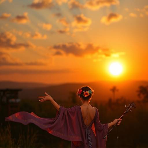 Album cover for 'Sunset Serenade' by Luna Flores