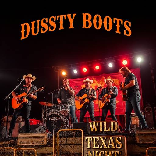 Album cover for 'Wild Texas Nights' by The Dusty Boots Band